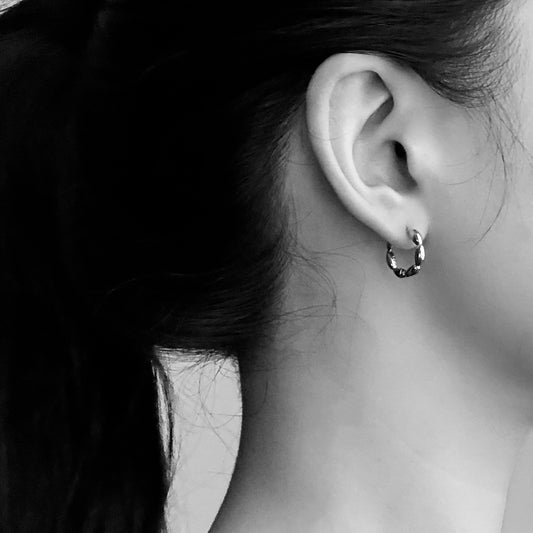 Claire Olive Branch Hoop Earrings